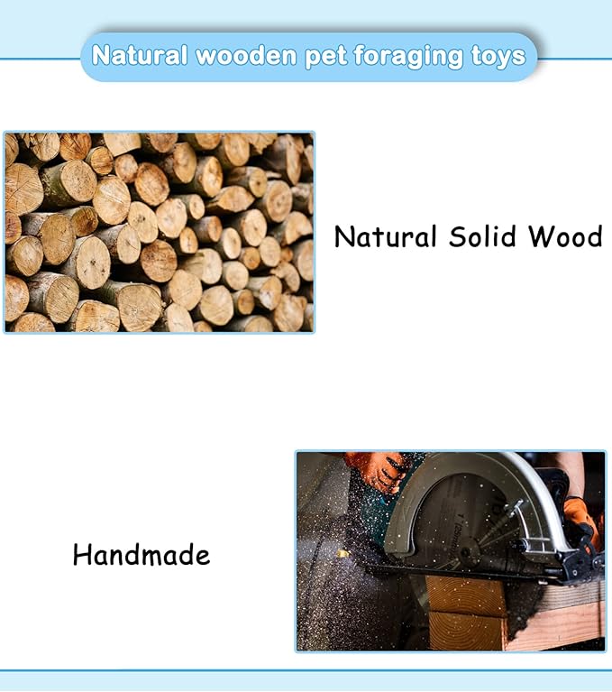 Wooden Hamster Foraging Toys,Enrichment Foraging Toy Guinea Pig Interactive Hide Treats Puzzle Snuffle Game Small Animal Chew Toys for Chinchilla Rat Bunny Hedgehog Gerbils