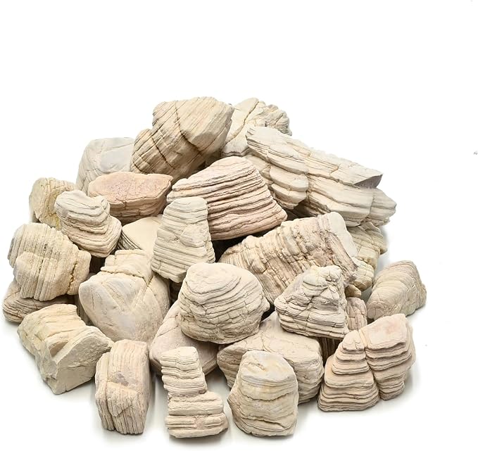 Natural Rocks Pagoda Stones 1-2.5 Inches Decorative Rocks for Fairy Gardens,Miniature Landscaping,Bonsai,DIY Crafts, Aquariums & Reptile Terrariums-2lb