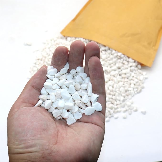 White Rocks for Plants & Planters, Decorative Pebbles, 1/5 Inch, 5 lb