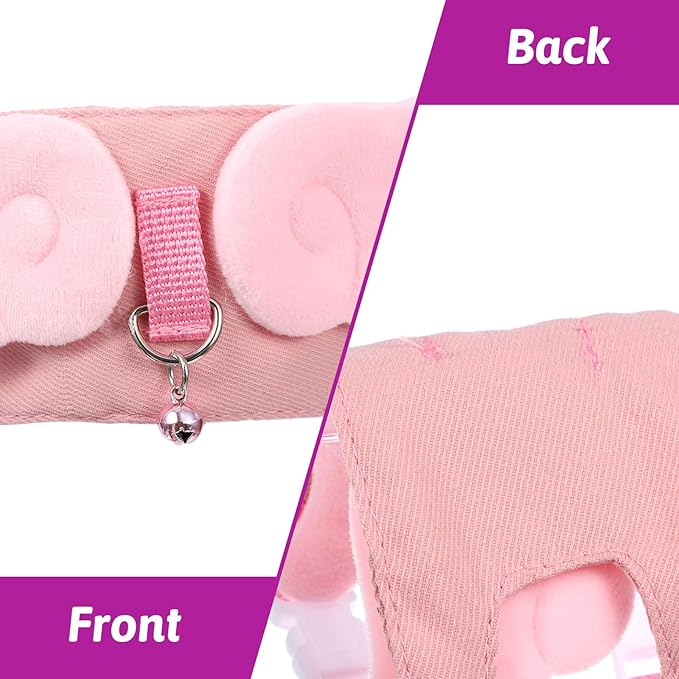 Ferret Harness and Leash Set Small Animals Vest Harness Guinea Pig Clothes with Safe Bell Soft Mesh HarnessLeash Vest for Baby Rabbit Ferret Guinea Pig Teacup Chihuahua Mouse Hamster