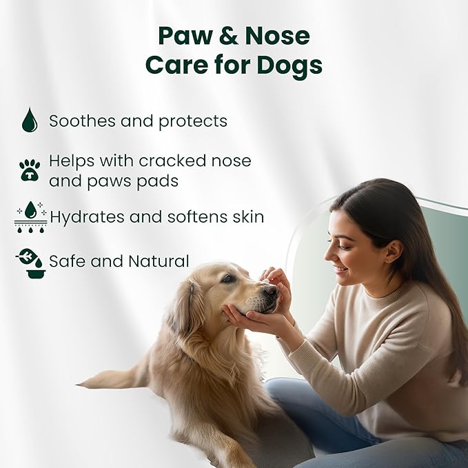 Bio PetActive Paw & Nose Balm for Dogs - 100% Natural Lick-Safe Moisturizing Balm with Vitamin E-Rich Olive Oil, Calendula & Beeswax - Helps Protect, Heal & Soothe Dry Cracked Paws & Nose - 1.75 oz
