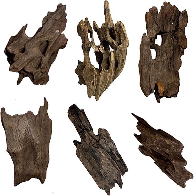 6 PCS Honeycomb Driftwood, 6-8 Inch Natural Large Aquarium Driftwood Branches, Assorted Fish Tank Reptile Terrarium Decor Shrimp Habitat Ornament