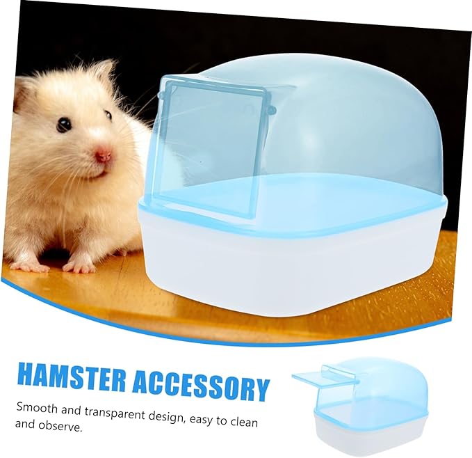 Levemolo 2pcs Hamster Bathing Tub Plastic Container for Hamster Chinchilla Non-Skid Base Easy to Clean Observe Dust Bath Space
