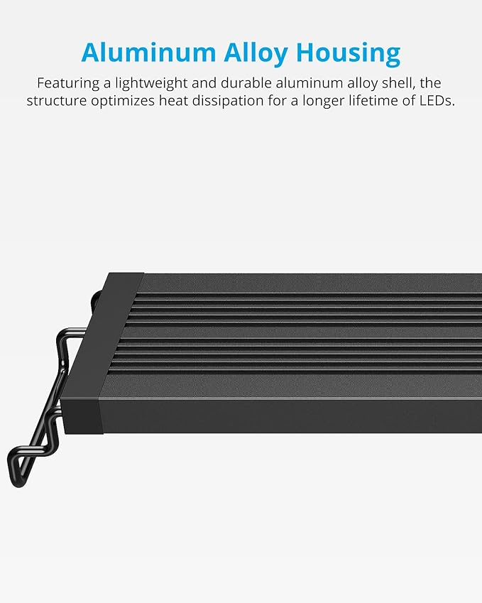 NICREW SkyLED Plus Aquarium Plant Light, Freshwater Fish Tank Light with Ramp Up and Dim Down, Spectrum Adjustable and Lighting Schedule Programmable with Controller, 48-60 Inches, 45 Watts