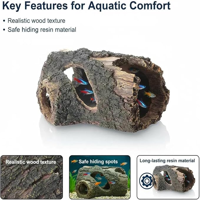 Aquarium Decorations Fish Tank Decor Betta Cave Accessories Ornament for for Fish Shrimp Reptiles to Play Hide Rest Breed, Small