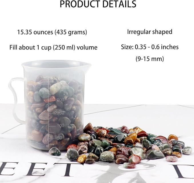 0.96LB Natural Pebbles Aquarium Decorative Crushed Stones Fish Tank Gravel Succulent Rocks Vase Filler Bulk Tumbled Polished Irregular Shaped
