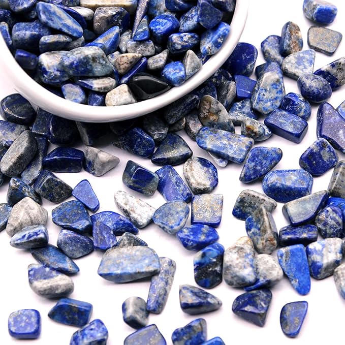 WAYBER Crushed Deep Blue Lapis Lazuli, Decorative Gravel Stones, 1 Pound | Toxin-Free, Fade-Resistant, Ideal for Reiki Healing, DIY Crafts, Vase Filler, Aquarium & Bonsai Decoration