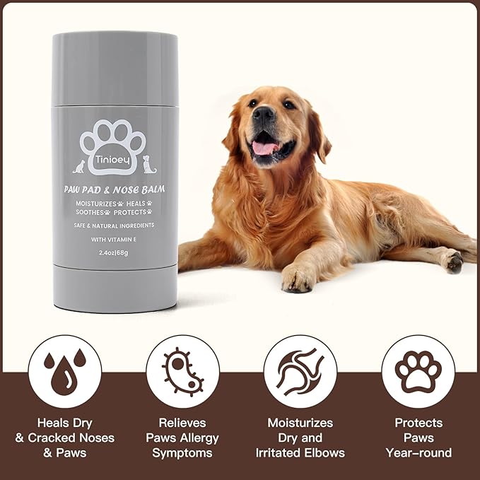 Cat Dog Paw Pad Balm Stick (2.4 oz) | Natural Dog Paw Blam Protector, Soother & Moisturizer for Cracked Dry & Damaged Paws, Nose & Elbows | Snout Soother for Dogs
