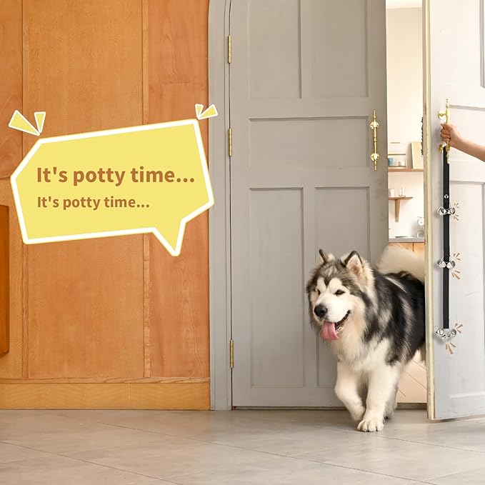 Luckyiren Dog Door Bell for Potty Training, Adjustable Length and Height, Pink