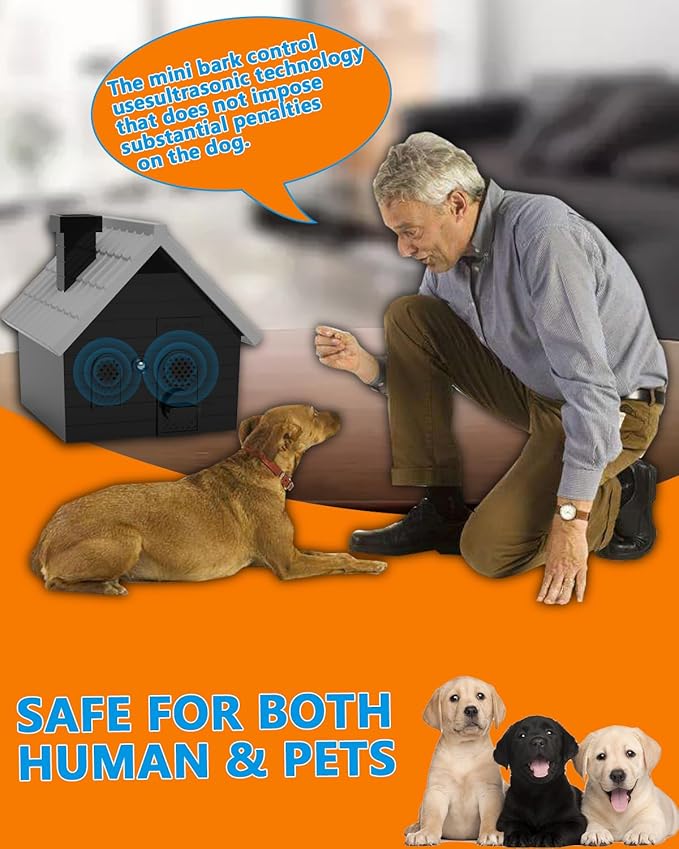 Dog Barking Control Devices, Anti Barking Device Ultrasonic Dog Barking Deterrent with 4 Modes, Stop Barking Dog Devices Up to 50 Ft Range, 2 in 1 Weatherproof Bark Control Device Outdoor Indoor