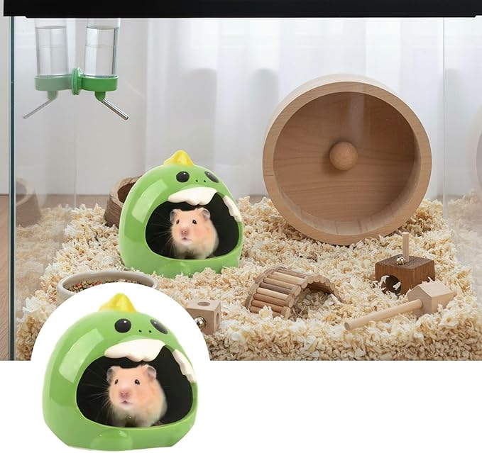Ceramic Pet Nest for Small Animals - Hamster Ceramic House with Smooth Interior, Enclosed Hideout for Comfortable Shelter and Ventilation