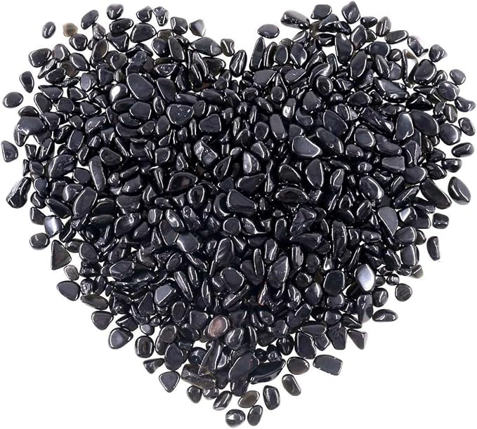 WAYBER Natural Crushed Black Obsidian, Decorative Gravel Stones, 2 Pounds | Toxin-Free, Fade-Resistant, Ideal for Reiki Healing, DIY Crafts, Vase Filler, Aquarium & Bonsai Decoration