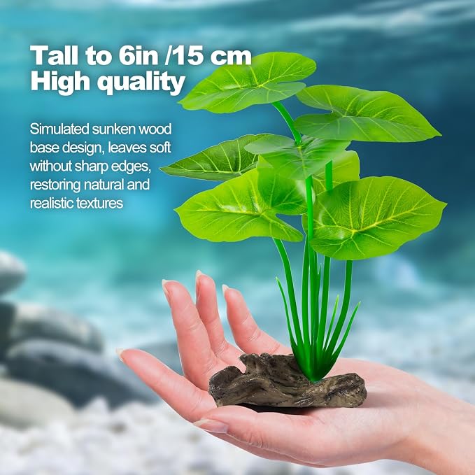 12 Pack Silk Aquarium Plants Betta Fish Tanks Decor，Betta Hammock 6-inch Fish Tank Plants Aquarium Decor，Suitable Artificial Fish Tank for Betta,Goldfish & Reptile Tanks Ornament Accessories