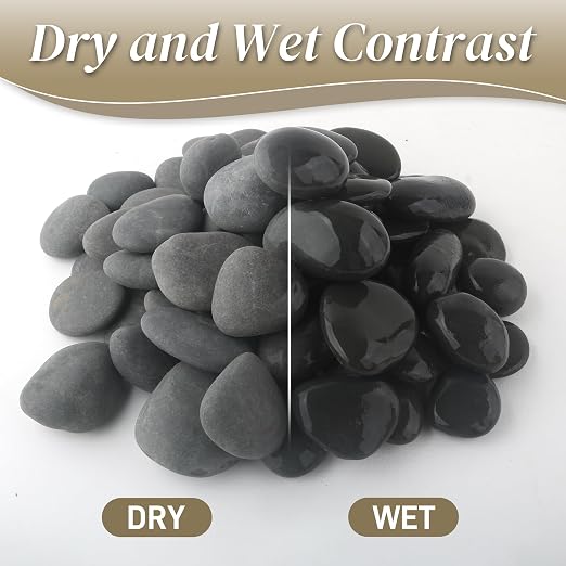 Quibbay 5 lbs Natural Mexican Beach Pebbles, 1-2 Inch Large River Rocks for Plants and Landscaping, Decorative Stone for Fish Tank Aquarium Fountain Garden Paving Walkways Pathways Backyard, Grey