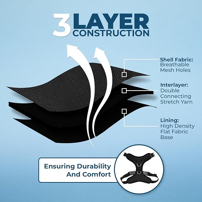 Voyager Step-in Pet Harness - All Weather Mesh, Adjustable Step in Harness for Cats and Dogs by Best Pet Supplies - Black, L