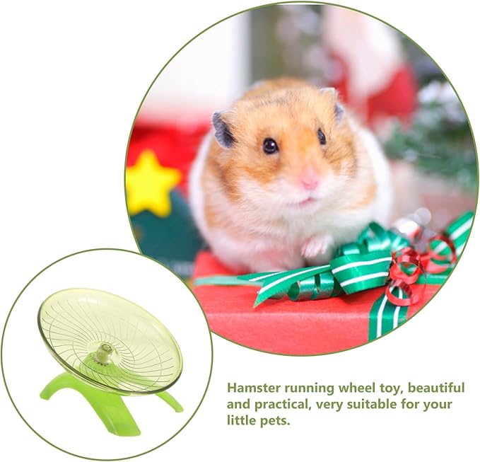 Balacoo Hamster Wheels, Hamster Flying Saucer Running Wheel Hedgehog Chinchilla Exercise Wheel Pet Toys, Light Green