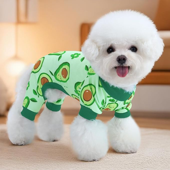 XPUDAC 4 Pieces Dog Pajamas Small Sized Dogs Boy Girl Strechy Soft Pjs Summer Pet Clothes for Dog Cat Puppy Onesies, XL