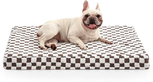 JOEJOY Dog Bed for Medium Dogs, Large Orthopedic Dog Bed with Removable Washable Cover, Cute Modern Plush & Memory Egg Crate Foam Dog Bed, 30 x 20 inch, Cofffee