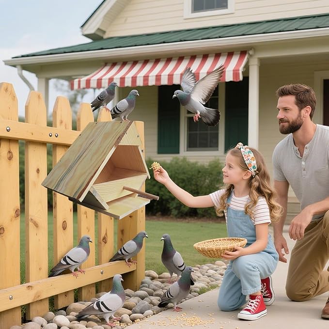 2-Pack Mourning Dove Nesting House - Handmade Solid Wood Bird Box with Predator Guard, Attract and Protect Doves for Backyard, Garden, Patio | Weather Resistant, Easy to Mount