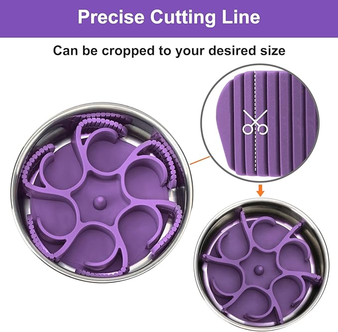 Anipaw Dog Slow Feeder Bowls Silicone Spiral Pet Food Feeder Insert to Slow Down Eating for Large Medium Small Breed Dogs Perfect with Stainless Steel Glass Ceramic Pet Bowls (Purple)