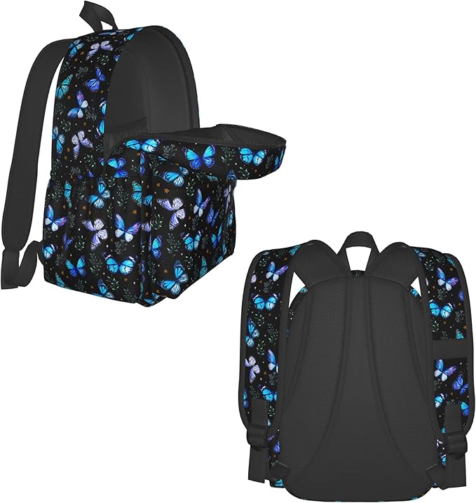 Butterflies Backpack for Women 16.7 Inch Laptop Backpack/Lightweight Waterproof Travel Daypack, Hiking & Work Bag