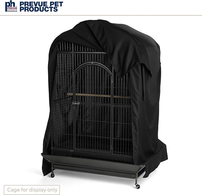 Prevue Pet Products Extra Large Bird Cage Cover - Good Night Cage Cover, Bird Accessories, Blocks Light, Breathable Nylon Fabric, Fits a Variety of Cage Sizes - Black, Size Extra Large
