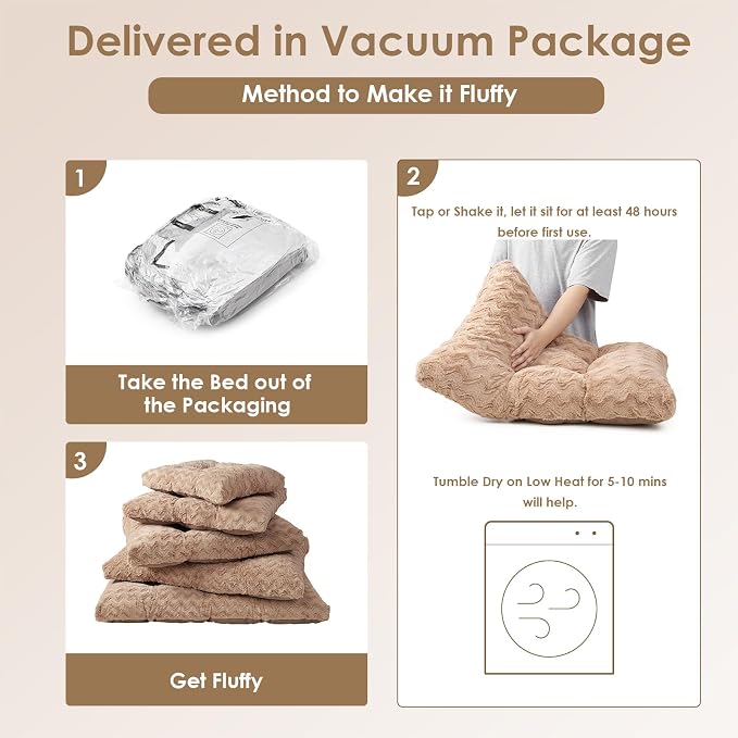 EHEYCIGA Washable XL Dog Bed for Crate 41x27 Inch, Kennel Pad for Extra Large Dogs Up to 65 lbs, Plush and Comfy Pet Sleeping Mat, Camel