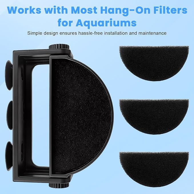 Aquarium Filter Baffle, Slow Flow Design, Fish Tank Flow Controller with 3 Suction Cups and 3 Sponge for Betta Fish Shrimp Tanks