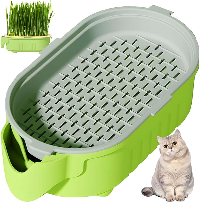 3-Level Hydroponic Cat Grass Planter Box - Ideal for Indoor Cats, No Seeds or Catnip Included