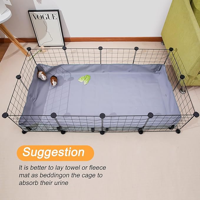 DZWLKJ Guinea Pig Cage Liner Tarp Bottom Waterproof and Washable Base Also for Rabbits, Bunny, Chinchesillas, Hedgehog, Ferrets and Other Small Animals(36x60 inches)