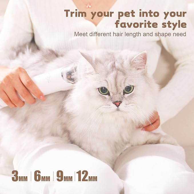 YOOHI Dog Grooming Kit & Dog Grooming Vacuum, 12Kpa Suction Pet Vacuum Grooming Kit with Low Noise, 3 Suction Mode, 2L Capacity, 5 Pet Grooming Tools for Shedding Cat Hair, Home Cleaning