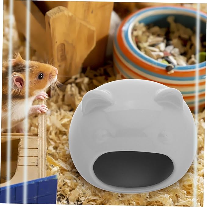 balacoo Tiny House for Hamsters Porcelain Nest Hideaway for Small Pets Decorative Cage Decor