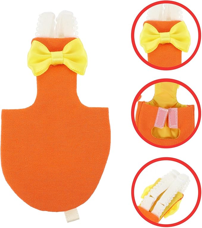 DOITOOL Parrot Flight Suit Diaper Bird Clothing Liner Orange Small Size Outdoor Conure Parakeet Diapers for Large Birds