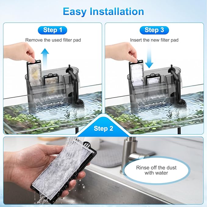 AQQA Aquarium Filter Cartridges Replacement Filter Pad 6Pack for AQ229