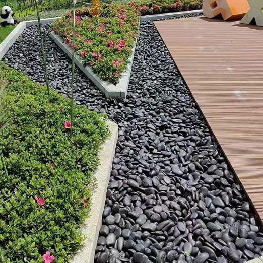 20lbs Black Pebbles for Landscaping, 2-3 Inch High Polished Natural Large River Rocks for Plants, Decorative Stones Vase Filler Fish Tank Aquariums Garden Outdoor and Indoor DIY | Large Pebbles High Polished Natural Outdoor Decorative Stones Vase Fille...