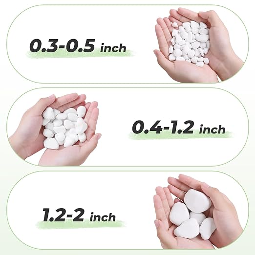 SIDONG 10 LB White River Rocks, 0.3-0.5 Inches Pebbles for Indoor Plants, Aquarium Rocks Used in Fish Tank, Decorative Stones for Plants, Vases, Home Décor, Crafting, Garden Landscaping