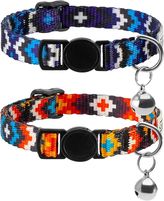 CollarDirect Cat Collar Breakaway with Removable Bell Set of 2 PCS
