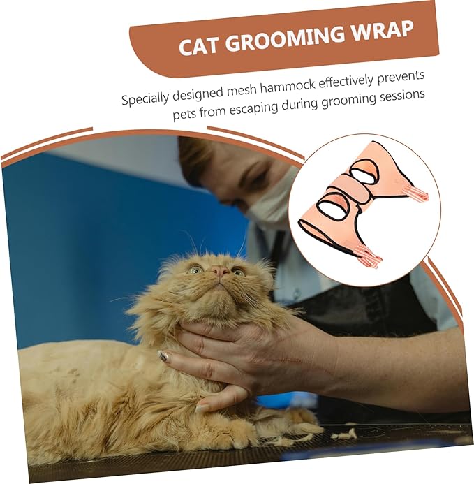 BESTonZON Cat Grooming Hammock Pet for Nail Trimming Dog Grooming Harness Mesh Swing for Dogs and Cats