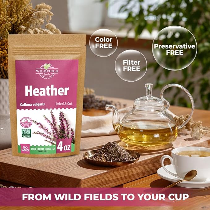 4 oz. Dried Heather Flowers And Leaves Herbal Tea (Calluna vulgaris) - 113g Brecina flores y hojas