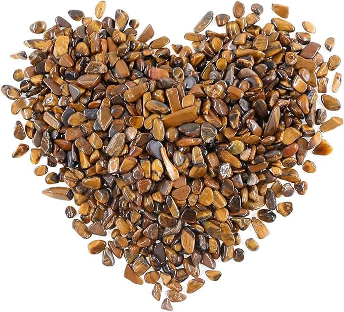 WAYBER Natural Crushed Golden Tiger's Eye Quartz Decorative Pebbles, 2 Lbs | Toxin-free, Colorfast, Great for Reiki Healing, DIY Crafts, Vase Filler, Aquarium Landscaping & Planter Décor