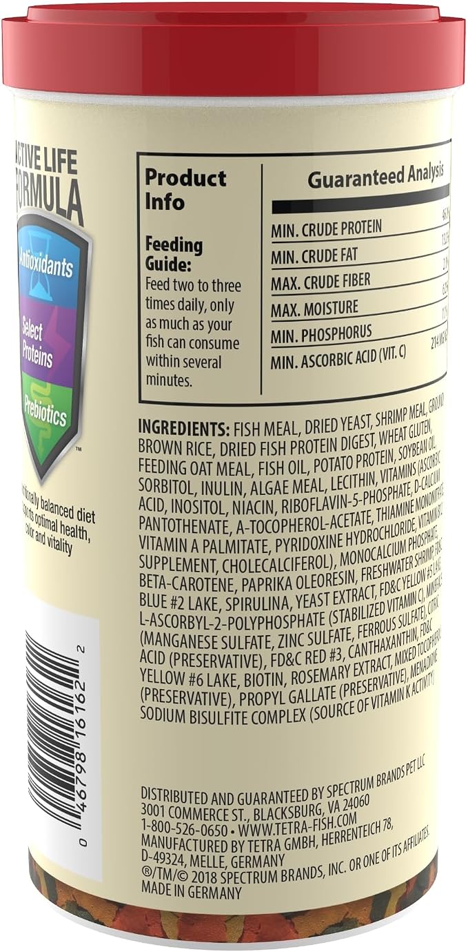 TetraColor Tropical Flakes Fish Food, Color Boosting, 7.06 oz 12 Pack | Top- & Mid-Feeding, Antioxidants, Proteins & Prebiotics, Clear-Water Formula