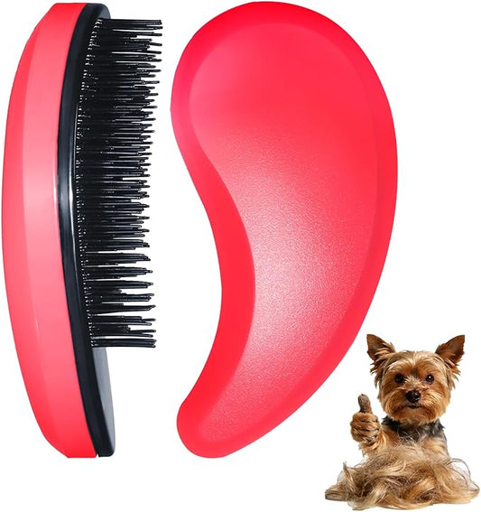 Small Dog Brush - Puppy Hair Brush- Grooming Tool for Teddy, Yorkies, Maltese, Shih Tzu, Chihuahua (Rose Red)