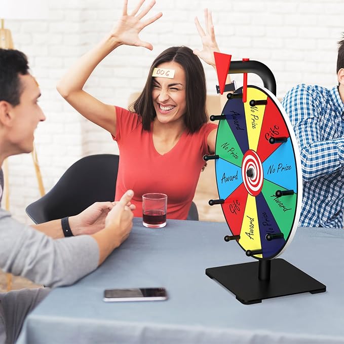 Facilife Spinning Wheel - 12 Inch Color Prize Wheel with Stand, Table Spinner for Trade Shows, Carnivals & Home Games