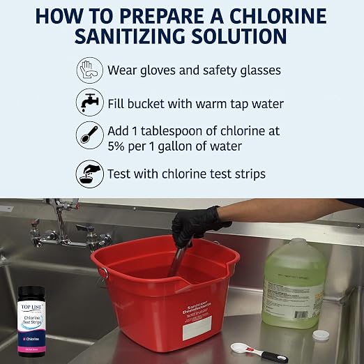 200 Chlorine Test Strips for Food Service 0-500 ppm (Value Pack) - Bleach Sanitizer Test Strips Food Service - Sanitizer Testing Strip - Chlorine Tester - Restaurant Supplies (Pack of 2)