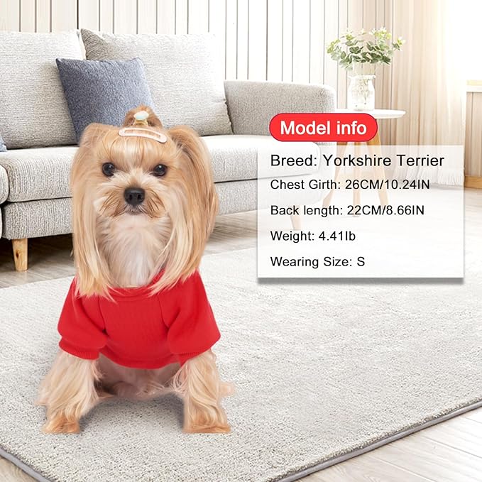 2 Pack Dog Hoodie Warm Hood Dog Sweater Cold Weather Small Dogs Sweatshirt Comfort Pet Clothes for Small Medium Dogs with Pockets (Green+Wine Red, S (Back: 9.45",Chest: 14.9", 3.5-5.8lbs))