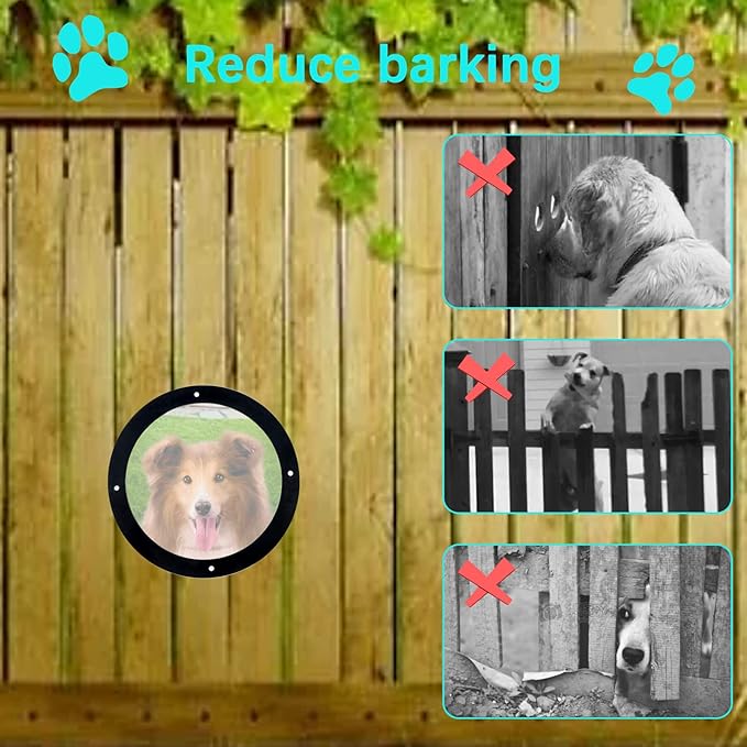 2-Pack 12.4" Acrylic Dog Fence Peek Window – Clear Dome Pet Viewing Panel for Dogs and Cats