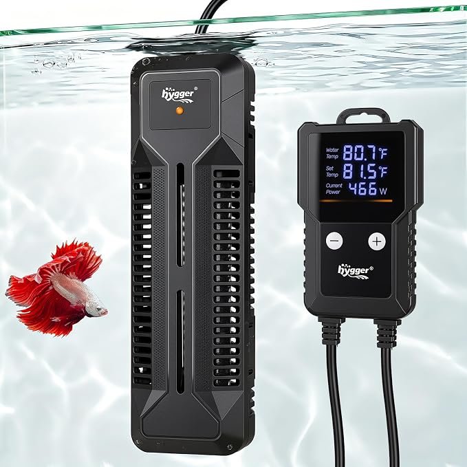 hygger Submersible Aquarium Heater 800W with Smart Inverter Technology, External Digital Controller Adjustable Temperature, Overheat & Run Dry Protection for 80-220 Gallon Freshwater & Saltwater Tanks