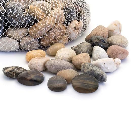 Royal Imports River Rocks, Aquarium Gravel – Natural 1"- 1.5" - 5 lbs | Decorative Ornamental Vase Filler Pebbles for Potted Plants, Terrariums, Vases, Succulents, Fish Tank Gravel, DIY & Crafting