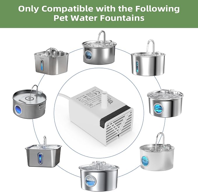JY-830 Universal Submersible Water Pump for Pet Fountains Regular | Ultra Quiet | IPX8 Waterproof | Easy to Clean and Install | Low Power | Long Lasting