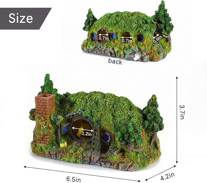 fazhongfa Aquarium Decorations Castle Fish Tank Décor Thematic Ornaments (Hobbit-Small)